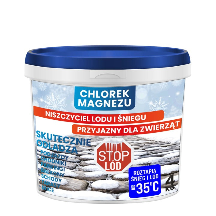 CHLORURE DE MAGNÉSIUM 4 KG – Déglaçant, meilleur que le sel de déneigement et sûr pour les animaux !