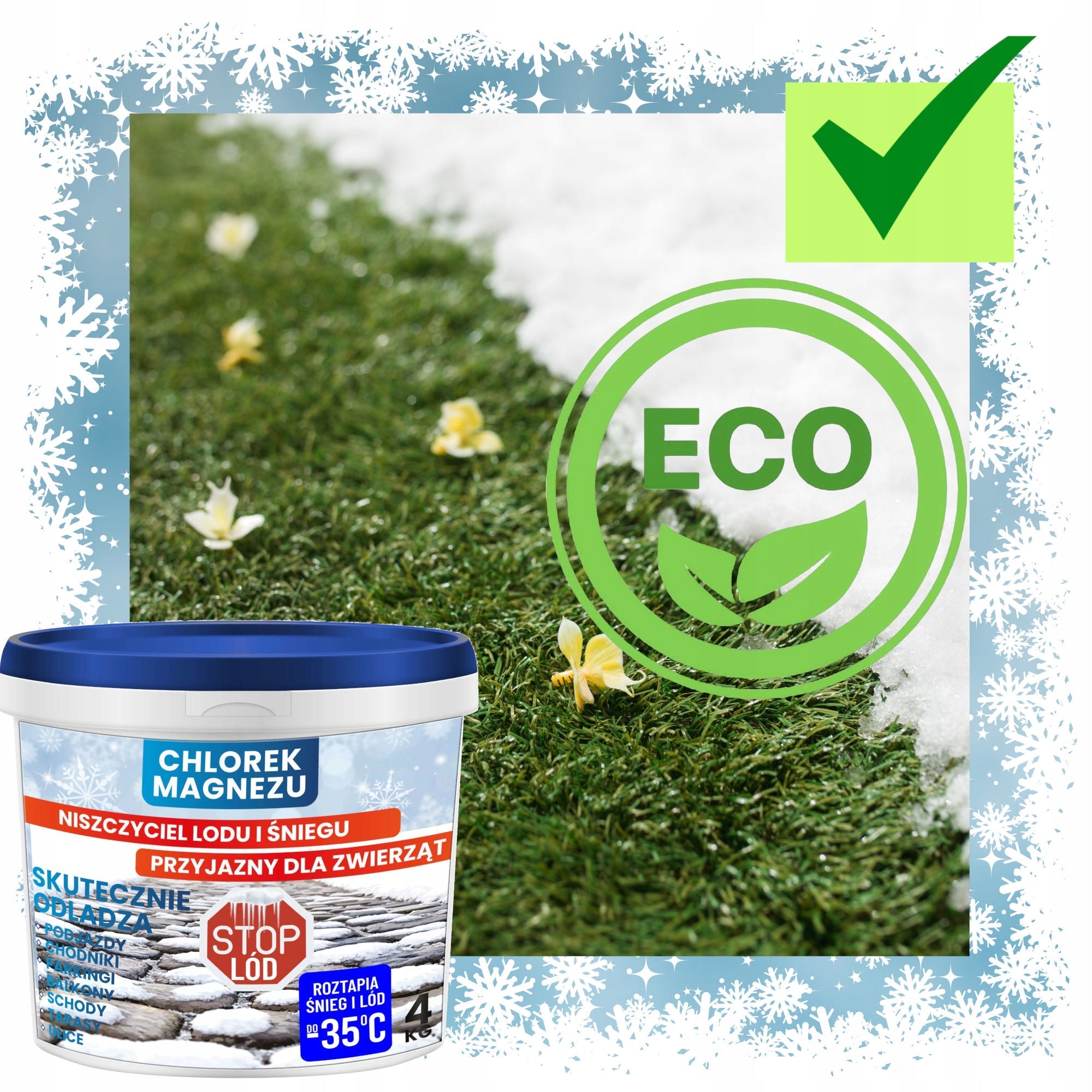 CHLORURE DE MAGNÉSIUM 4 KG – Déglaçant, meilleur que le sel de déneigement et sûr pour les animaux !