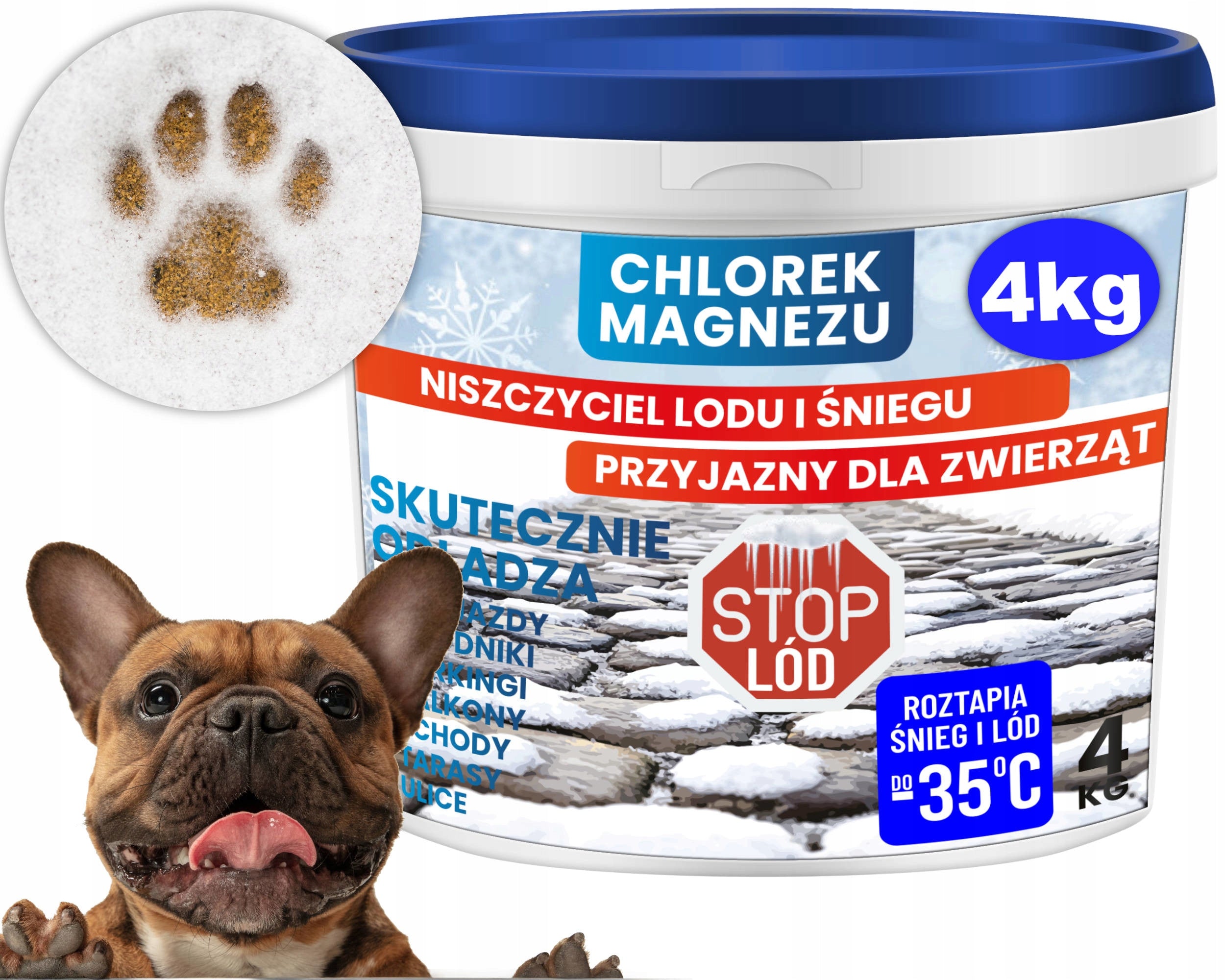 CHLORURE DE MAGNÉSIUM 4 KG – Déglaçant, meilleur que le sel de déneigement et sûr pour les animaux !