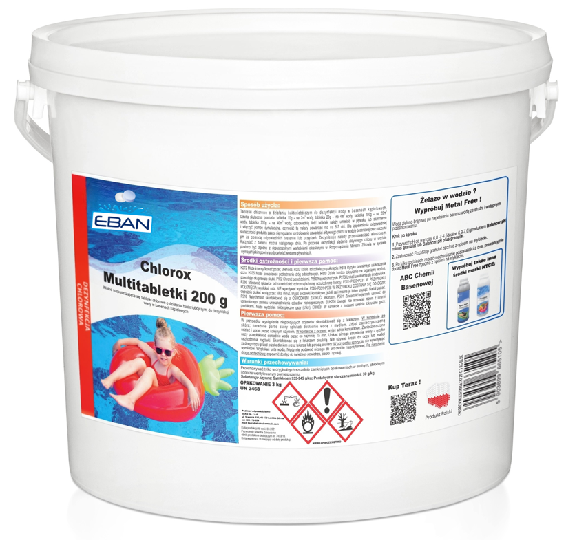 Chlorox Multitabs 200g – Chlorine tablets for the pool – 3 kg